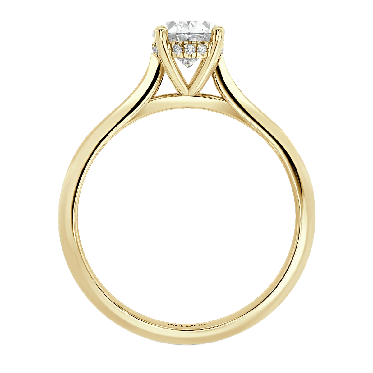 Oval Diamond Castle  Solitaire Ring