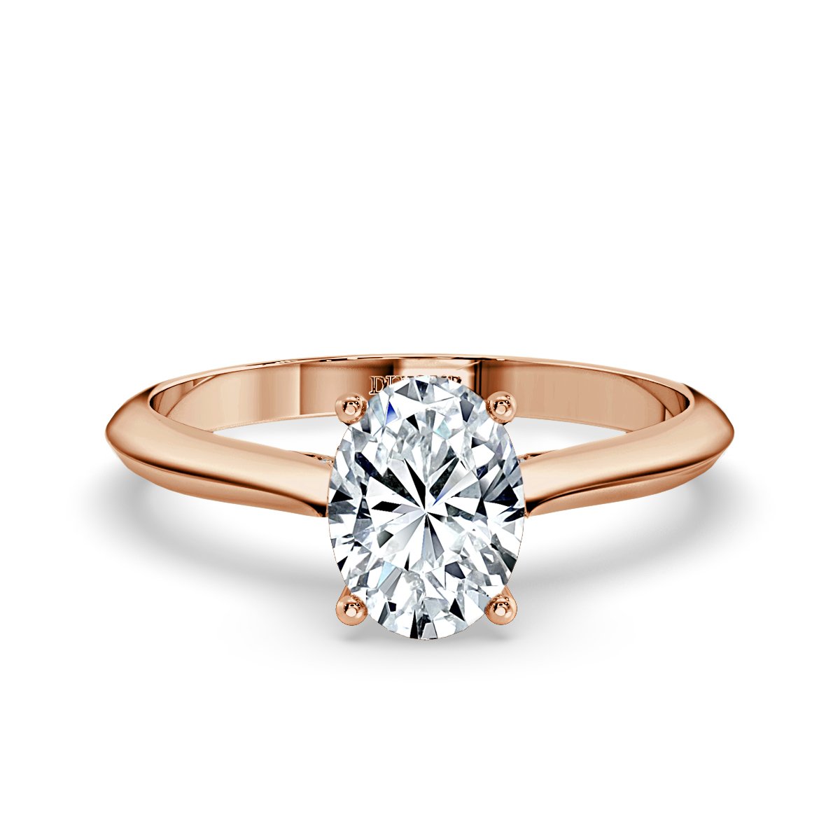 Oval Diamond Bridge Solitaire Ring