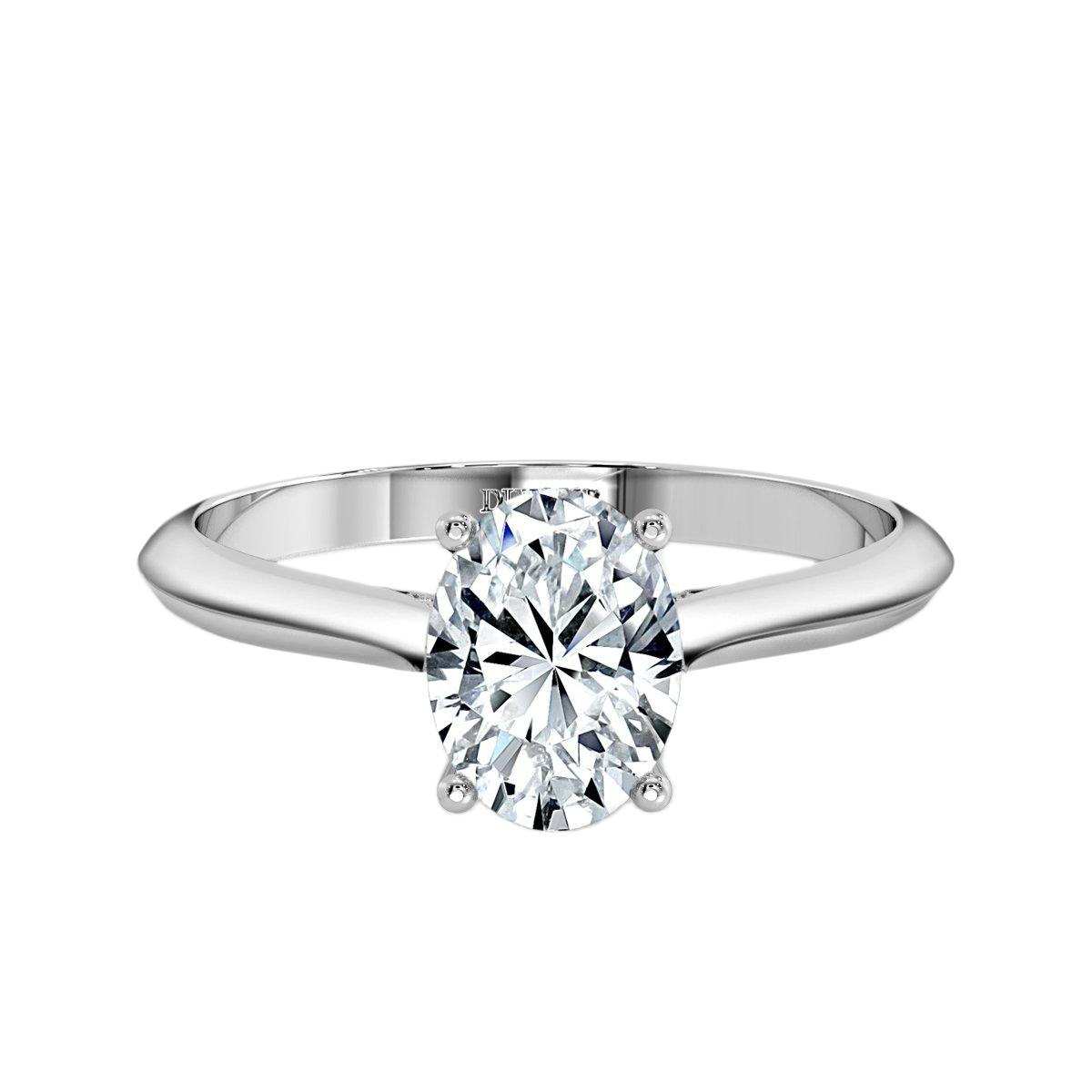 Oval Diamond Bridge Solitaire Ring