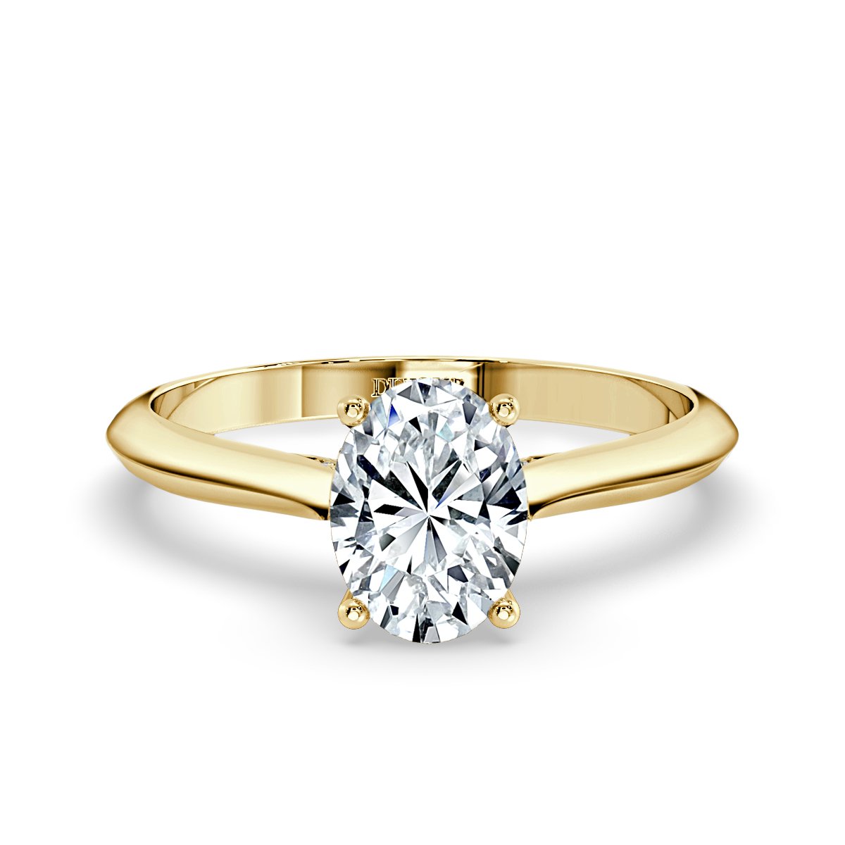 Oval Diamond Bridge Solitaire Ring