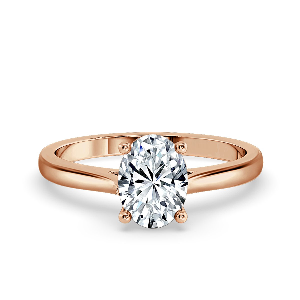 Classic Oval Diamond  Solitaire Ring