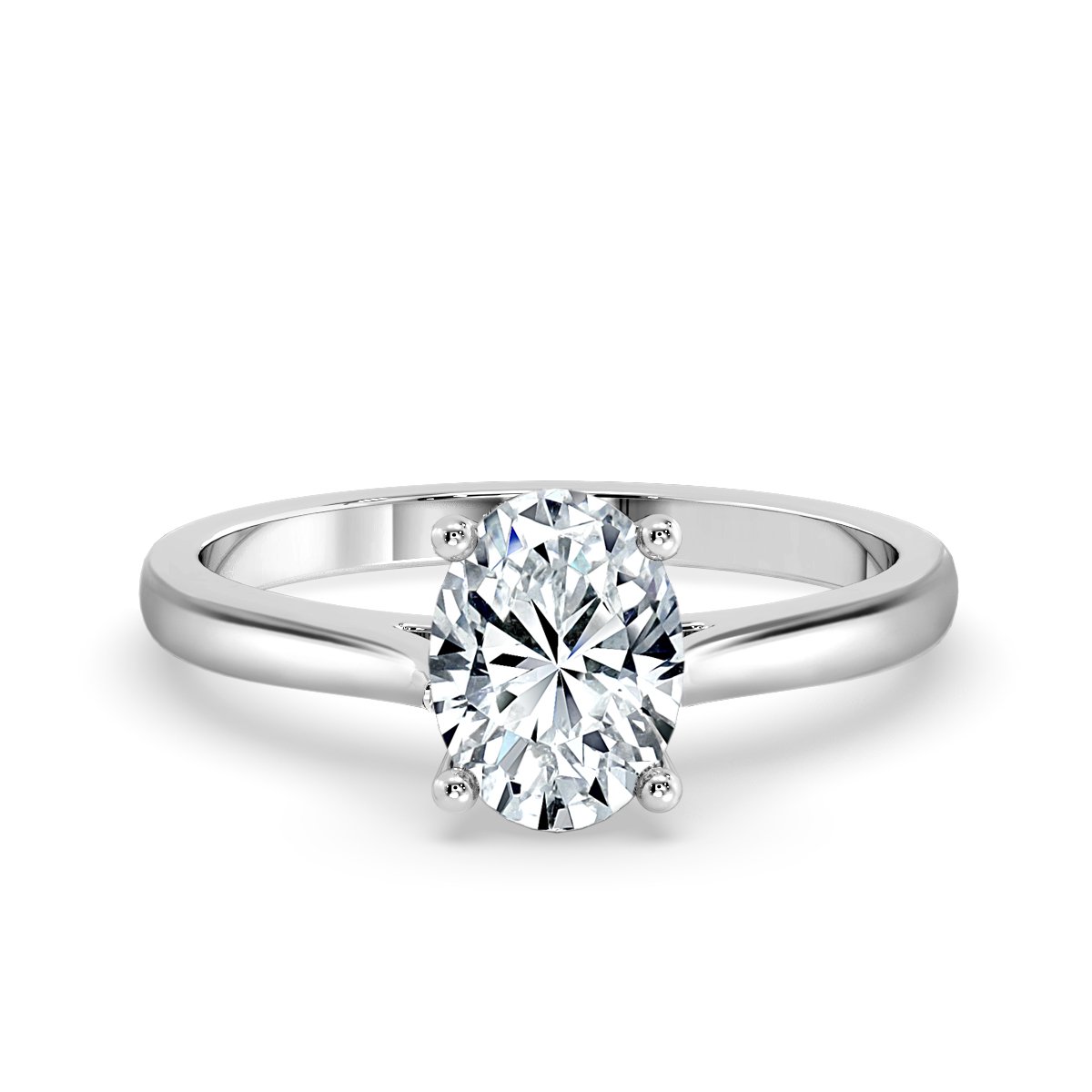 Classic Oval Diamond  Solitaire Ring