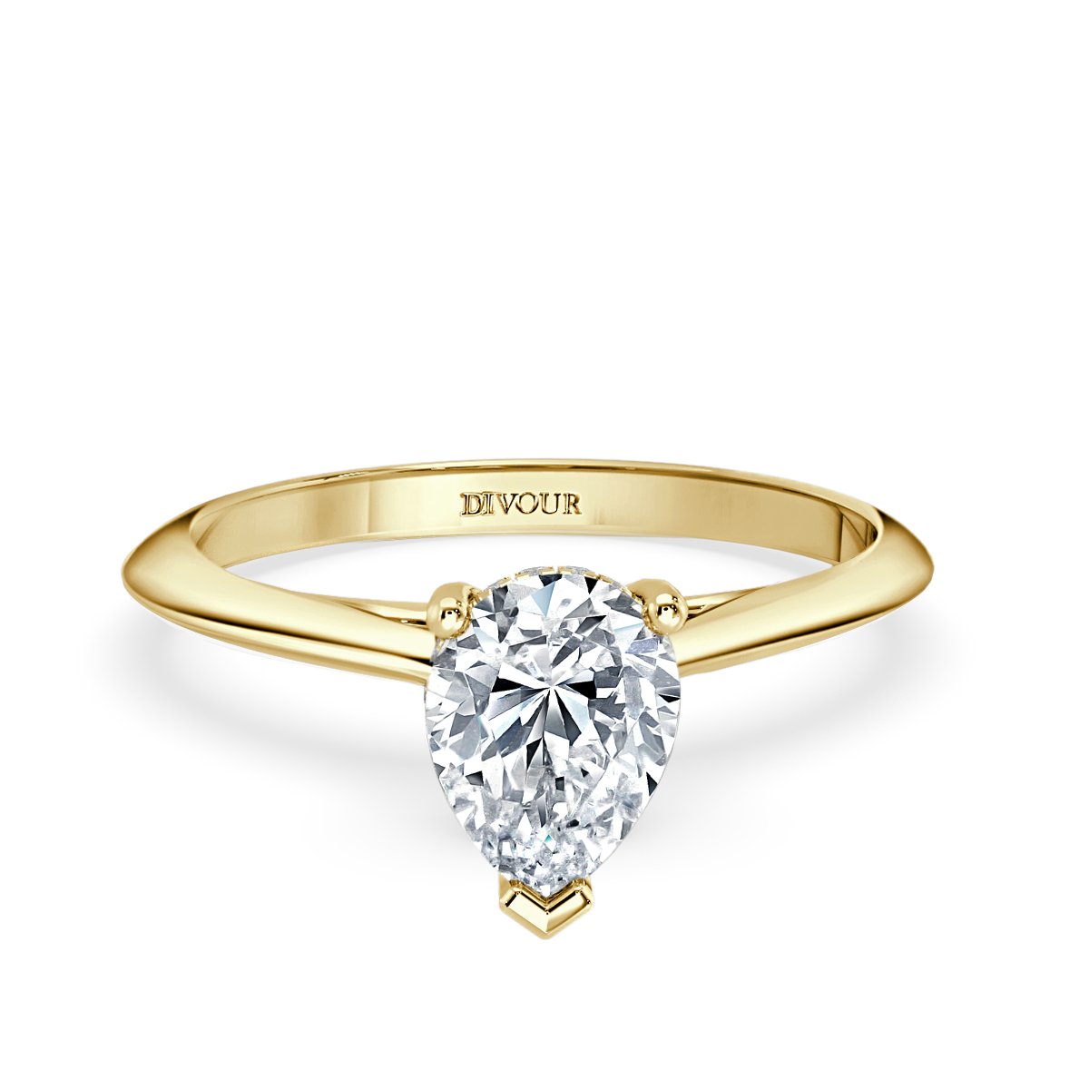 Pear Diamond Castle  Solitaire Ring