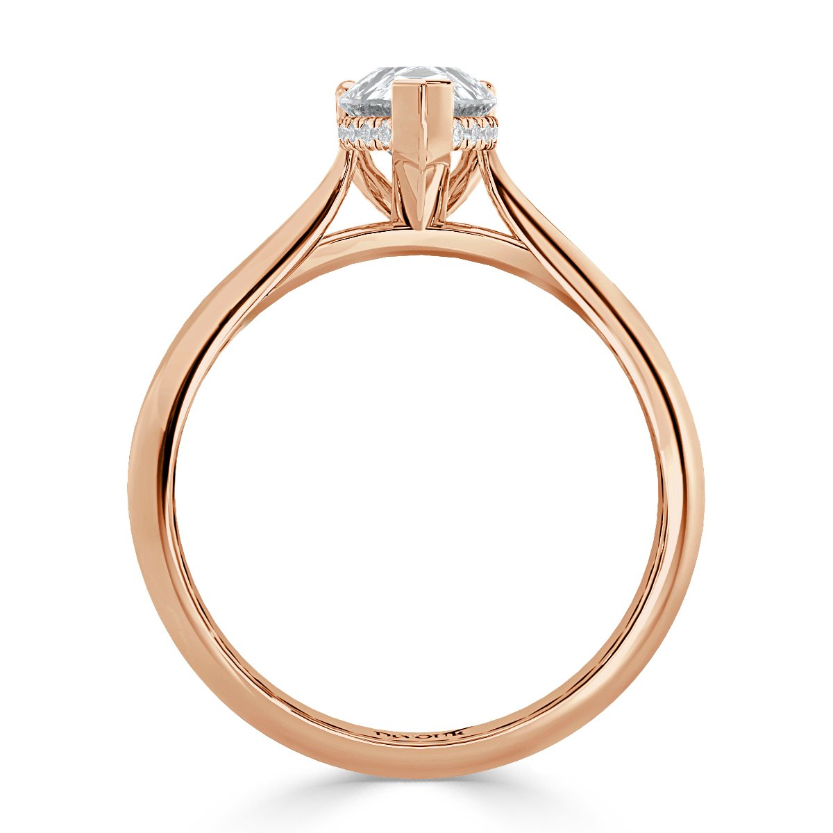 Pear Diamond Castle  Solitaire Ring