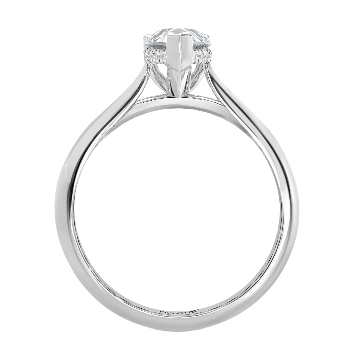 Pear Diamond Castle  Solitaire Ring