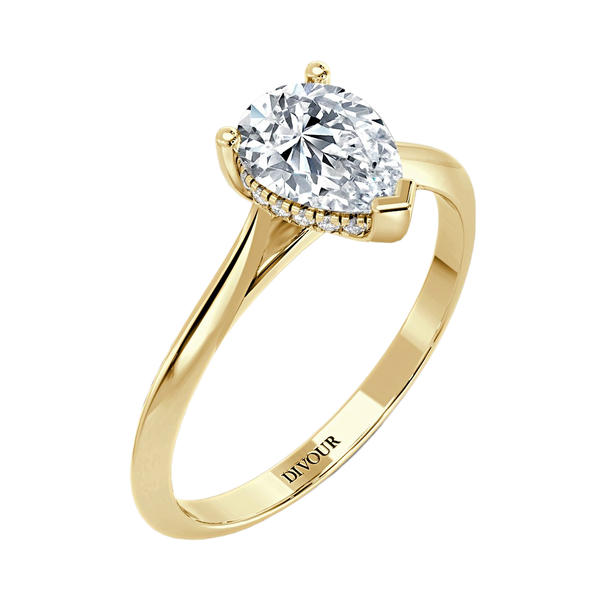 Pear Diamond Solitaire Ring