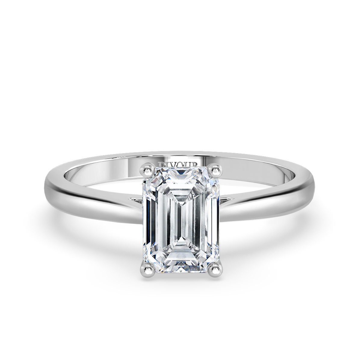 Classic Emerald Diamond Solitaire Ring