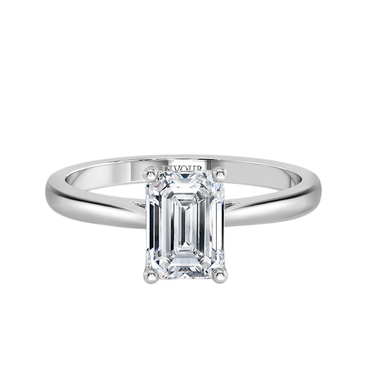 Classic Emerald Diamond Solitaire Ring