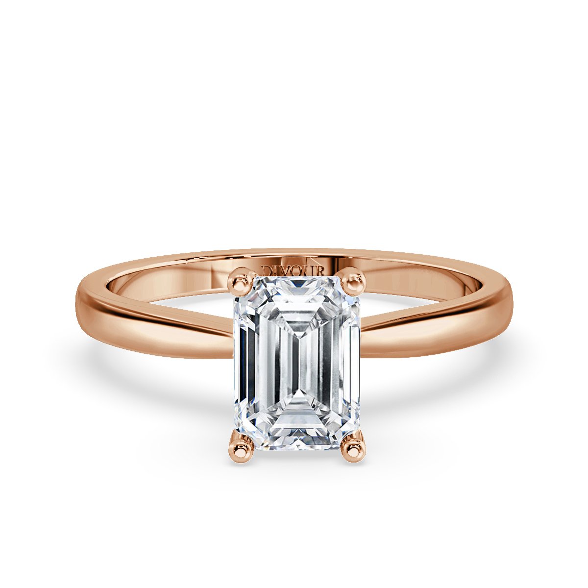 Traditonal Emerald Cut Diamond Solitaire Ring