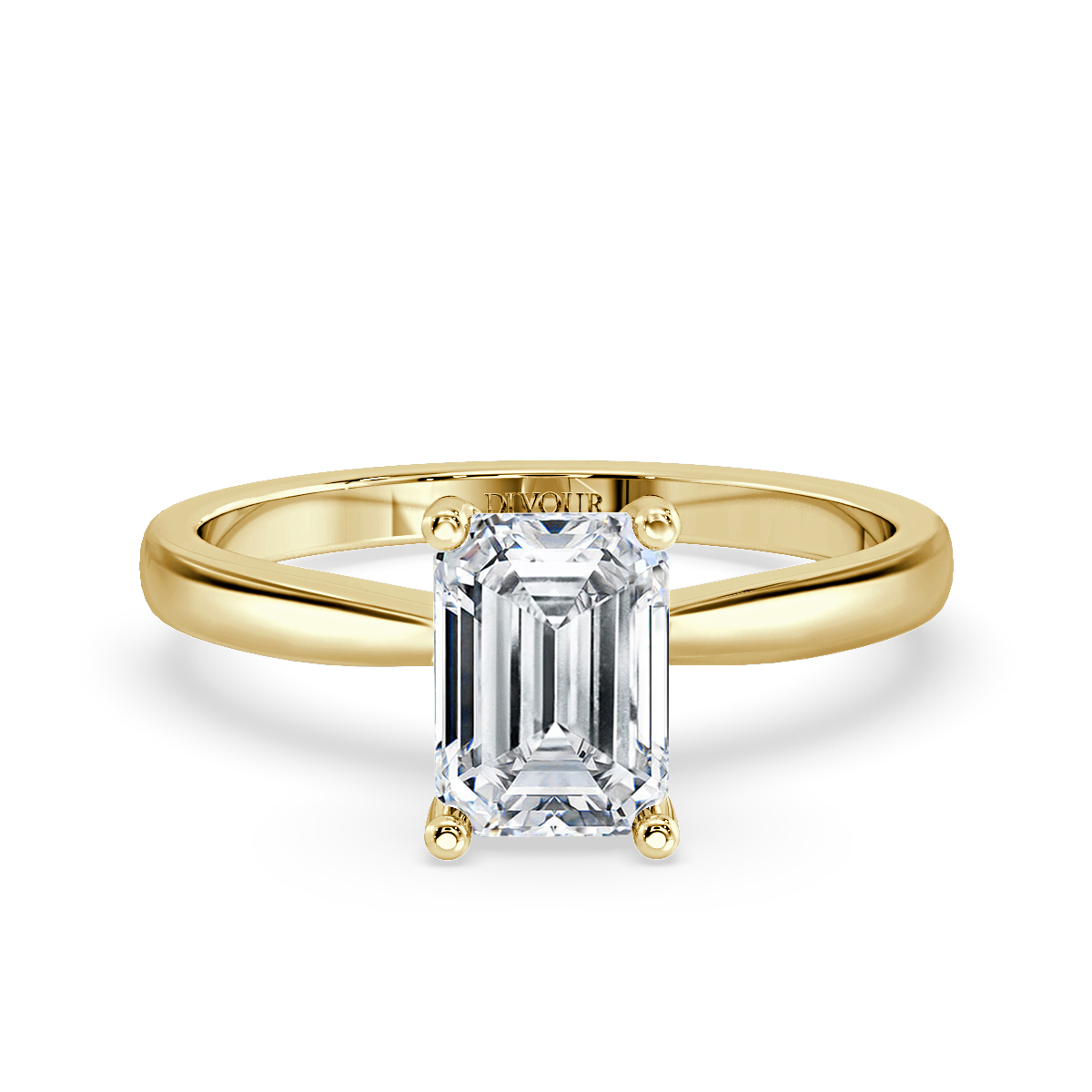 Traditonal Emerald Cut Diamond Solitaire Ring