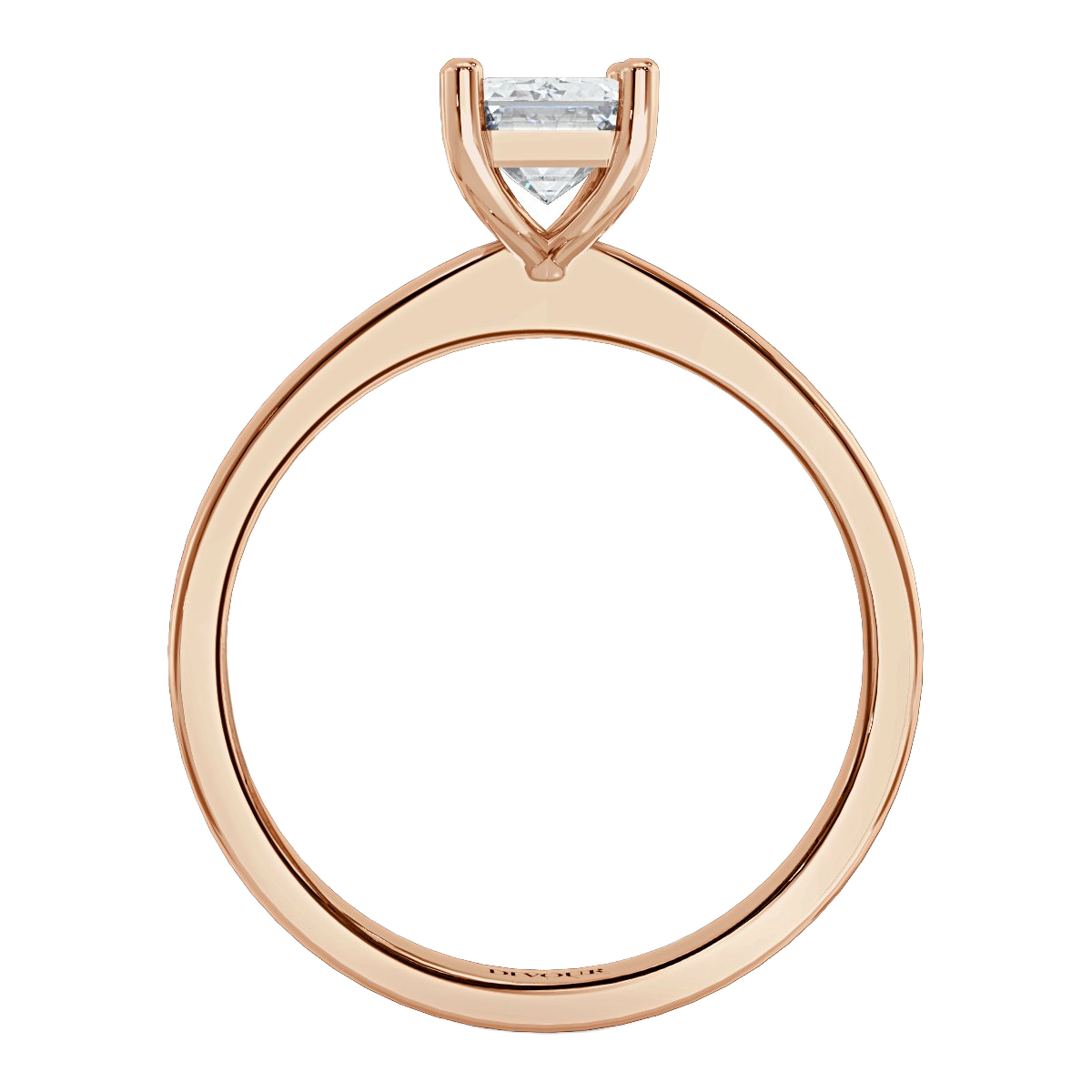 Traditonal Emerald Cut Diamond Solitaire Ring