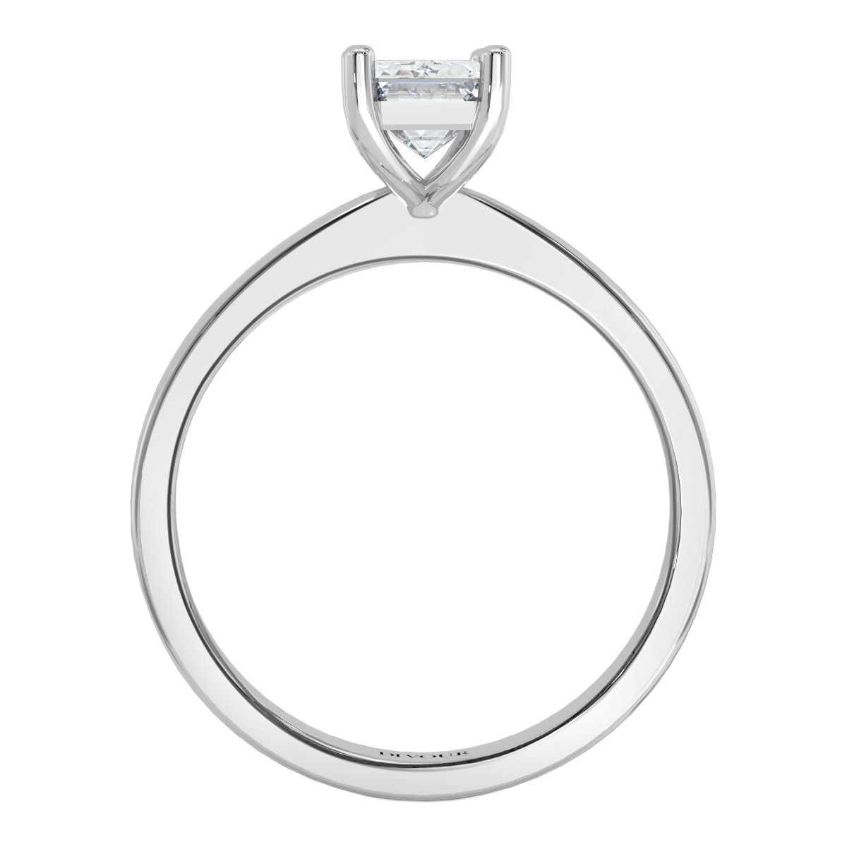 Traditonal Emerald Cut Diamond Solitaire Ring