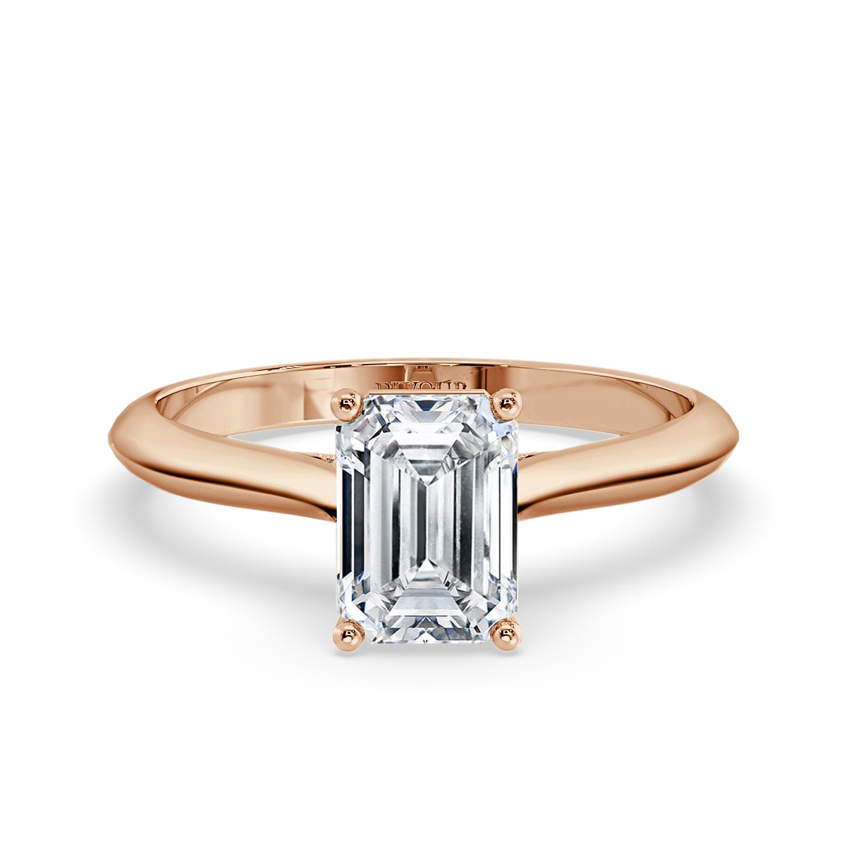 Emerald Diamond Bridge Solitaire Ring