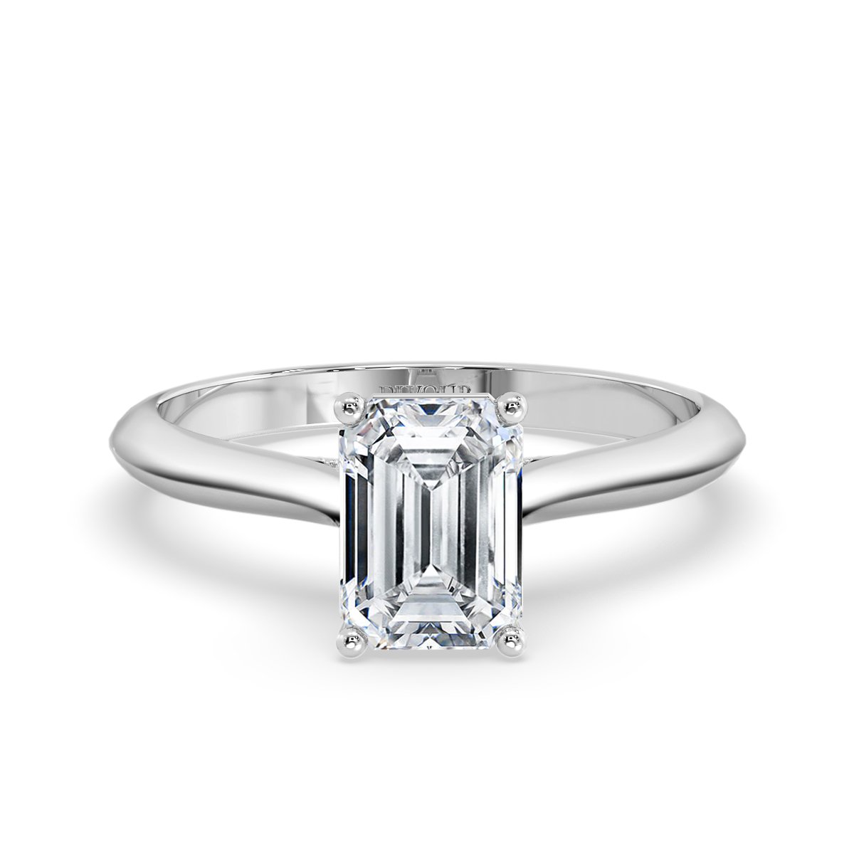 Emerald Diamond Bridge Solitaire Ring