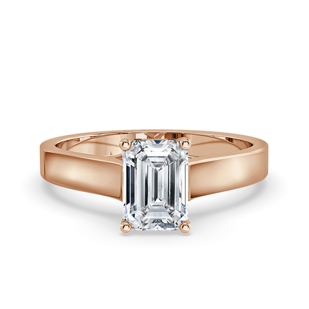 Emerald  Diamond Castle  Solitaire Ring