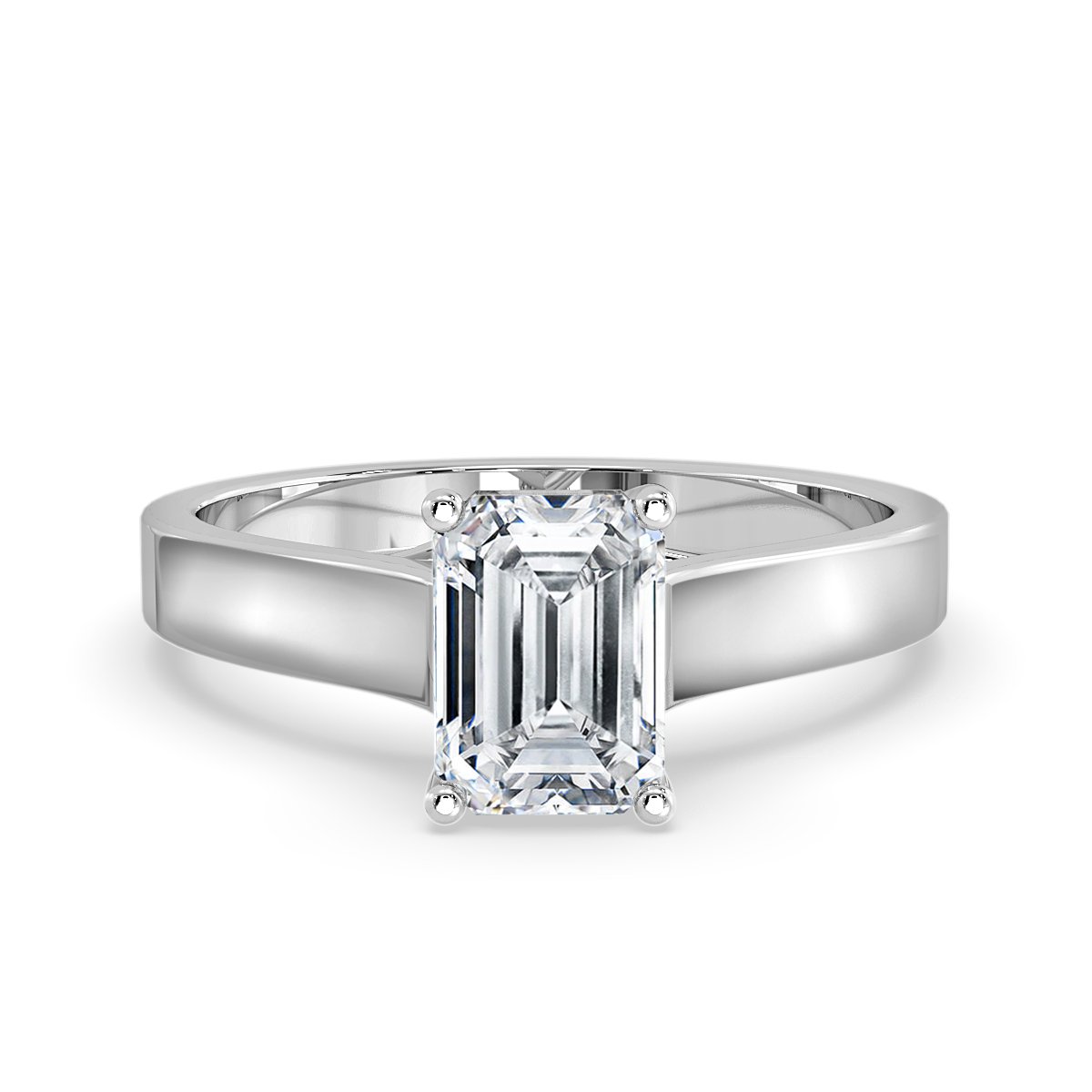 Emerald  Diamond Castle  Solitaire Ring