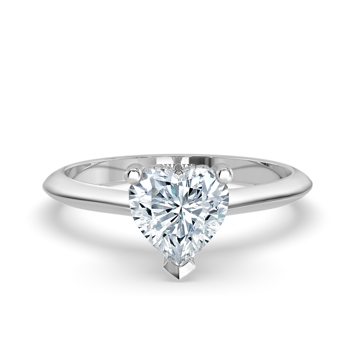 Classic Diamond Heart Solitaire Ring