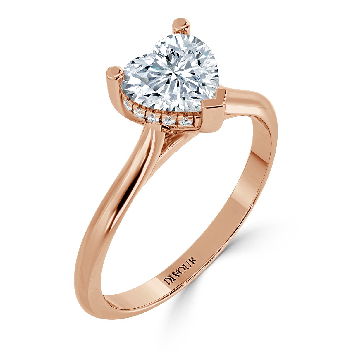Classic Diamond Heart Solitaire Ring