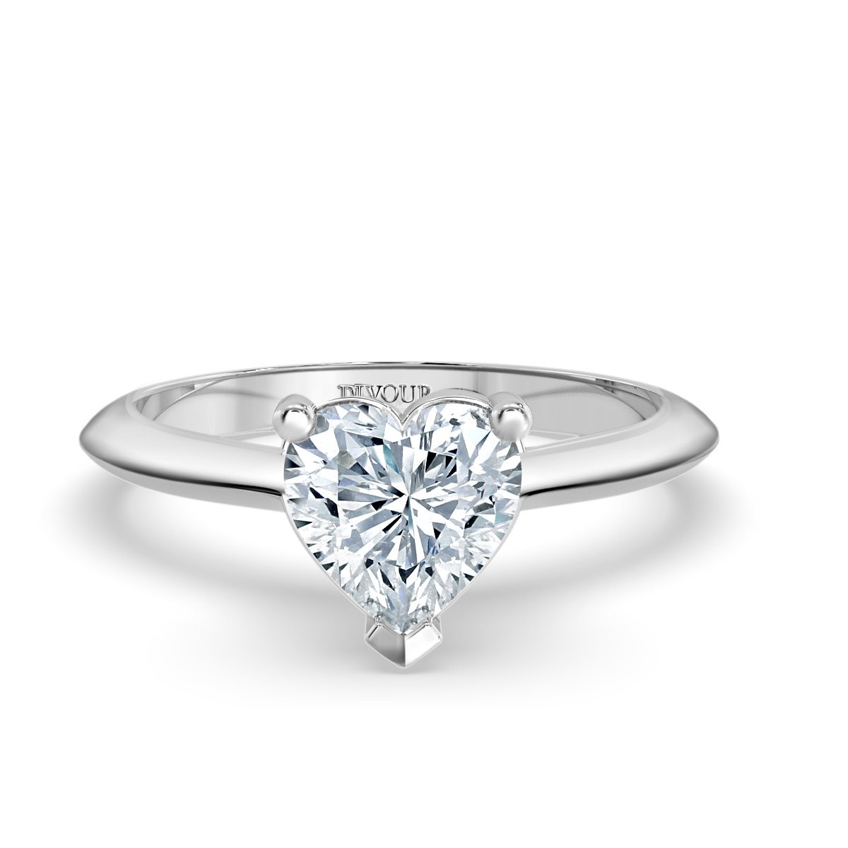 Heart Shape  Diamond Castle  Solitaire Ring