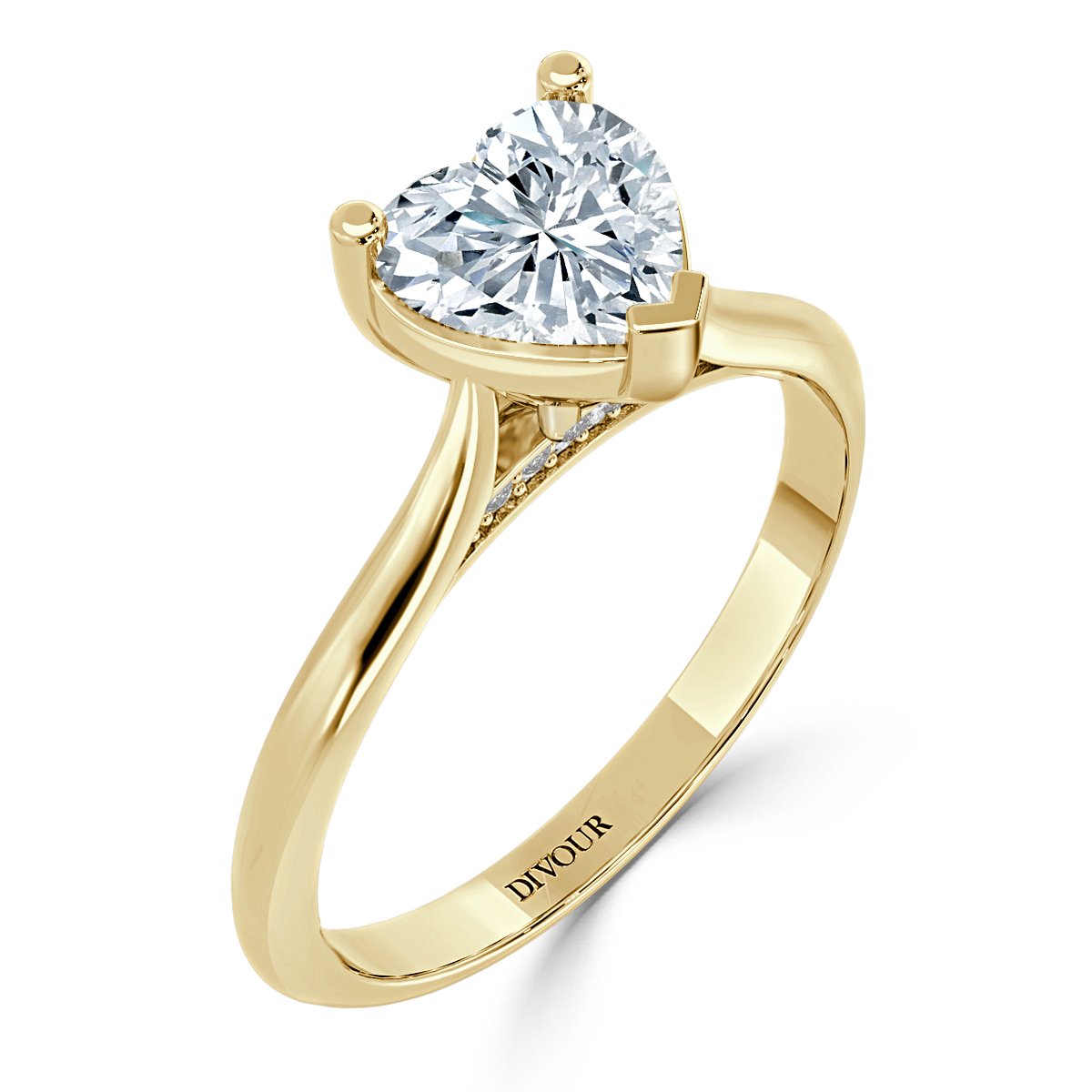 Heart Shape  Diamond Castle  Solitaire Ring