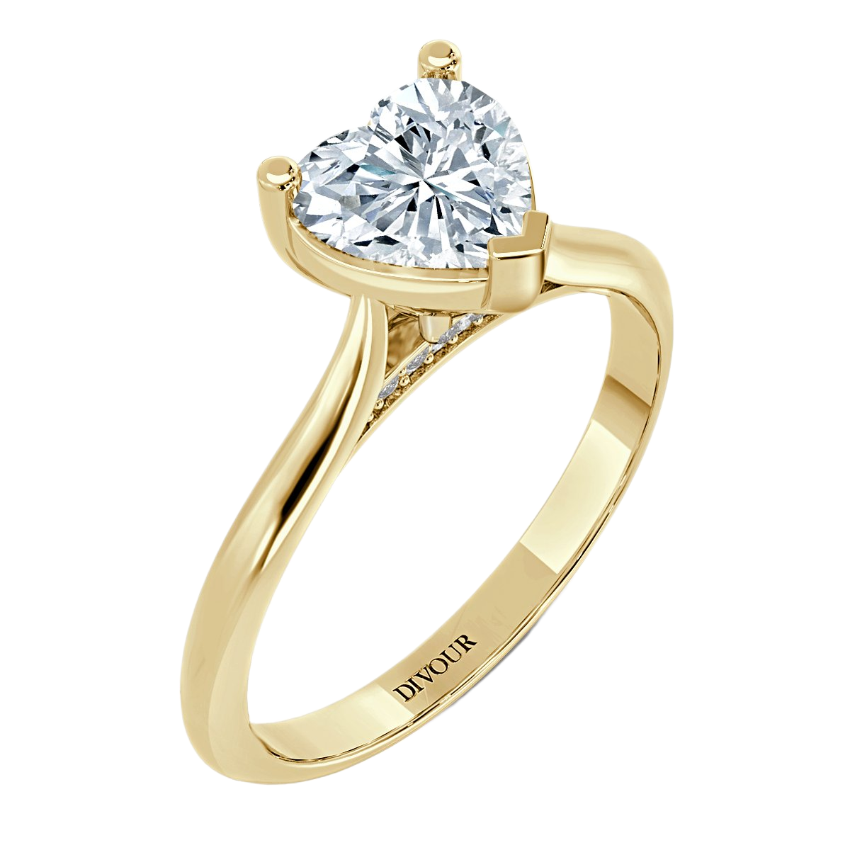 Heart Shape  Diamond Castle  Solitaire Ring