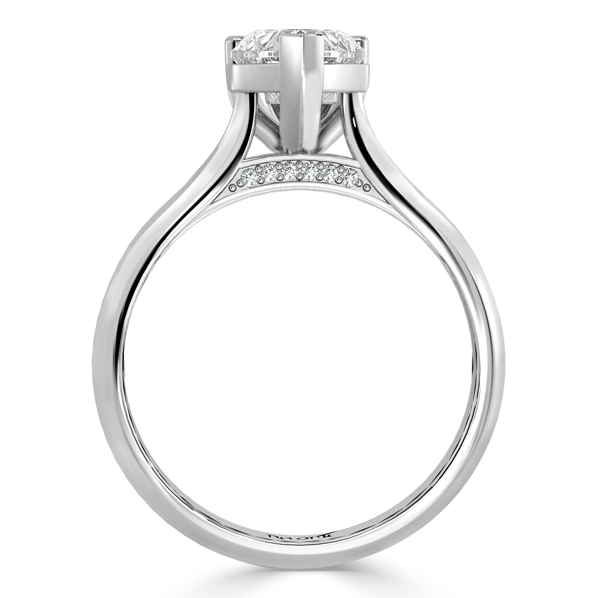 Heart Shape  Diamond Castle  Solitaire Ring