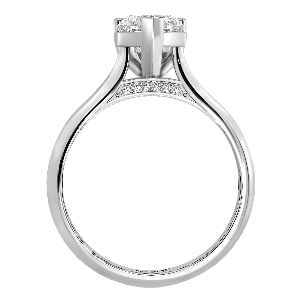 Heart Shape  Diamond Castle  Solitaire Ring