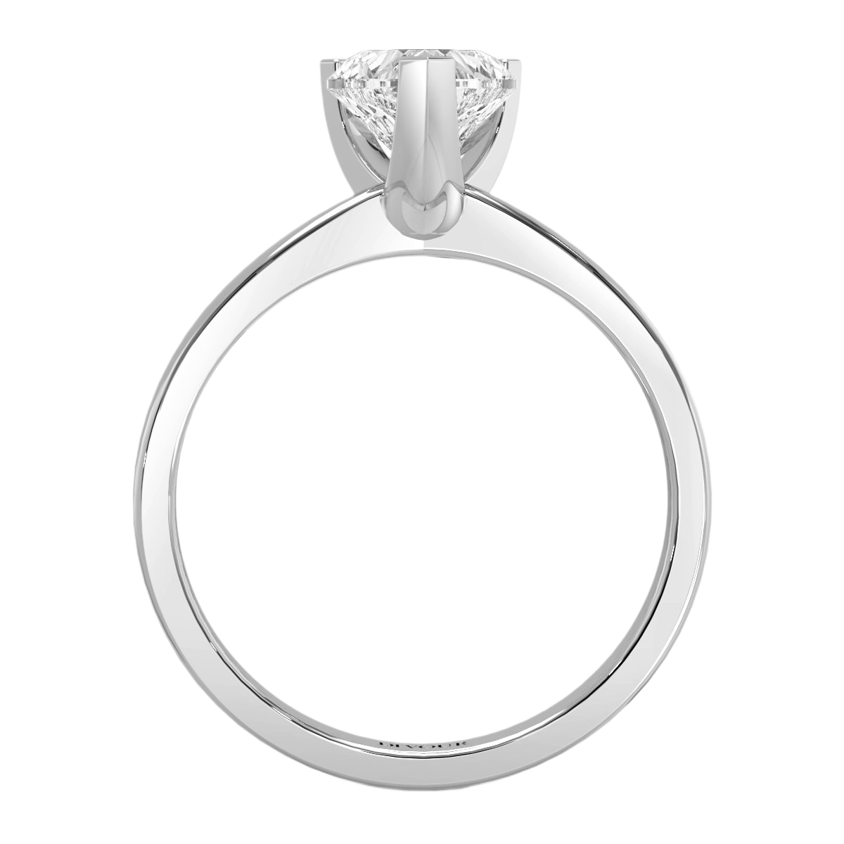 Tapered Band Heart  Solitaire Ring