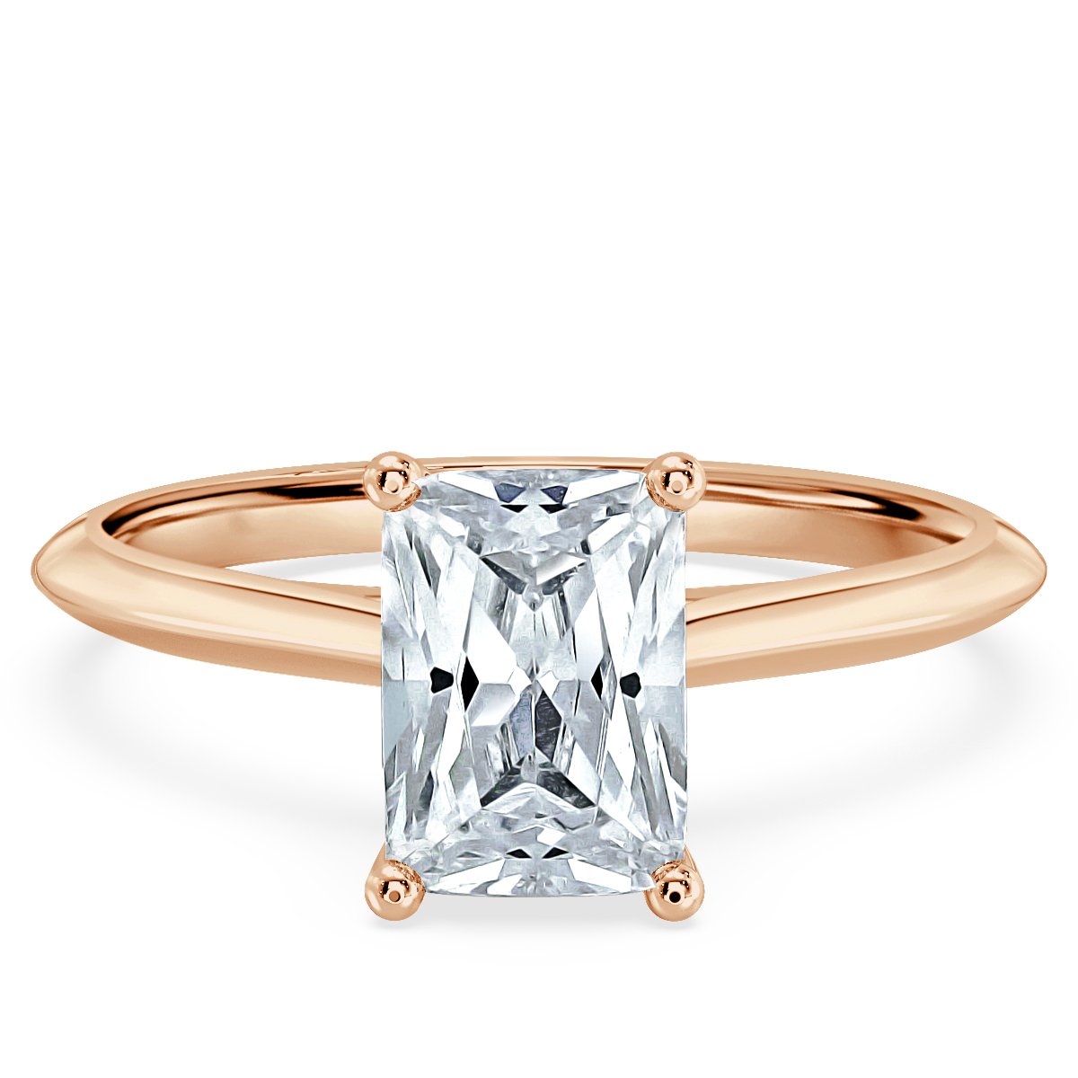 Radiant Diamond Castle  Solitaire  Ring