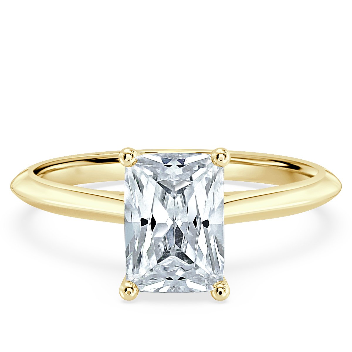 Radiant Diamond Castle  Solitaire  Ring