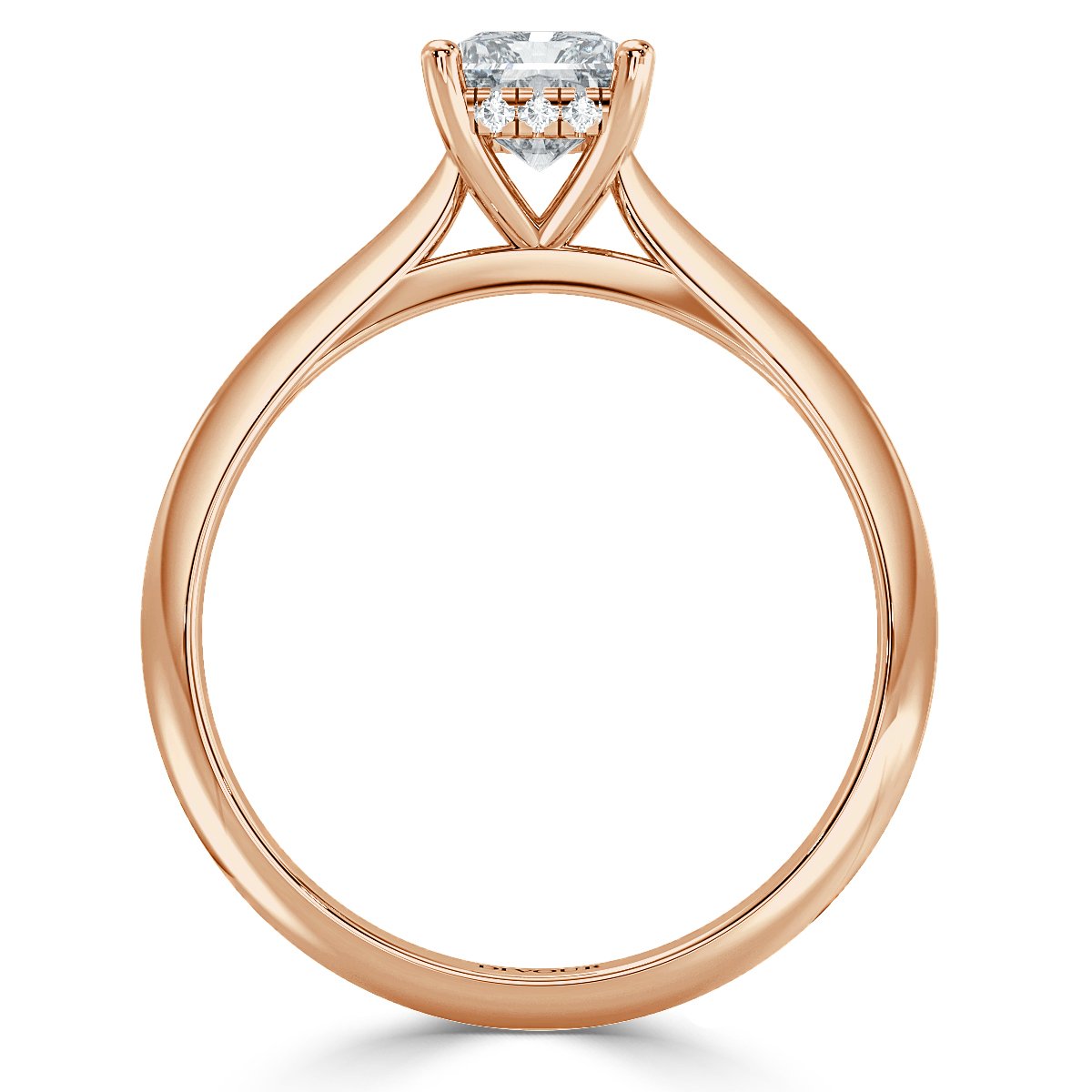 Radiant Diamond Castle  Solitaire  Ring