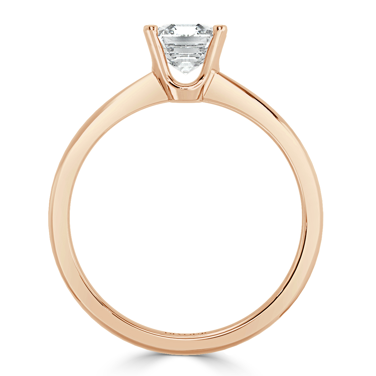 Tappered Band Asscher diamond Solitaire Ring