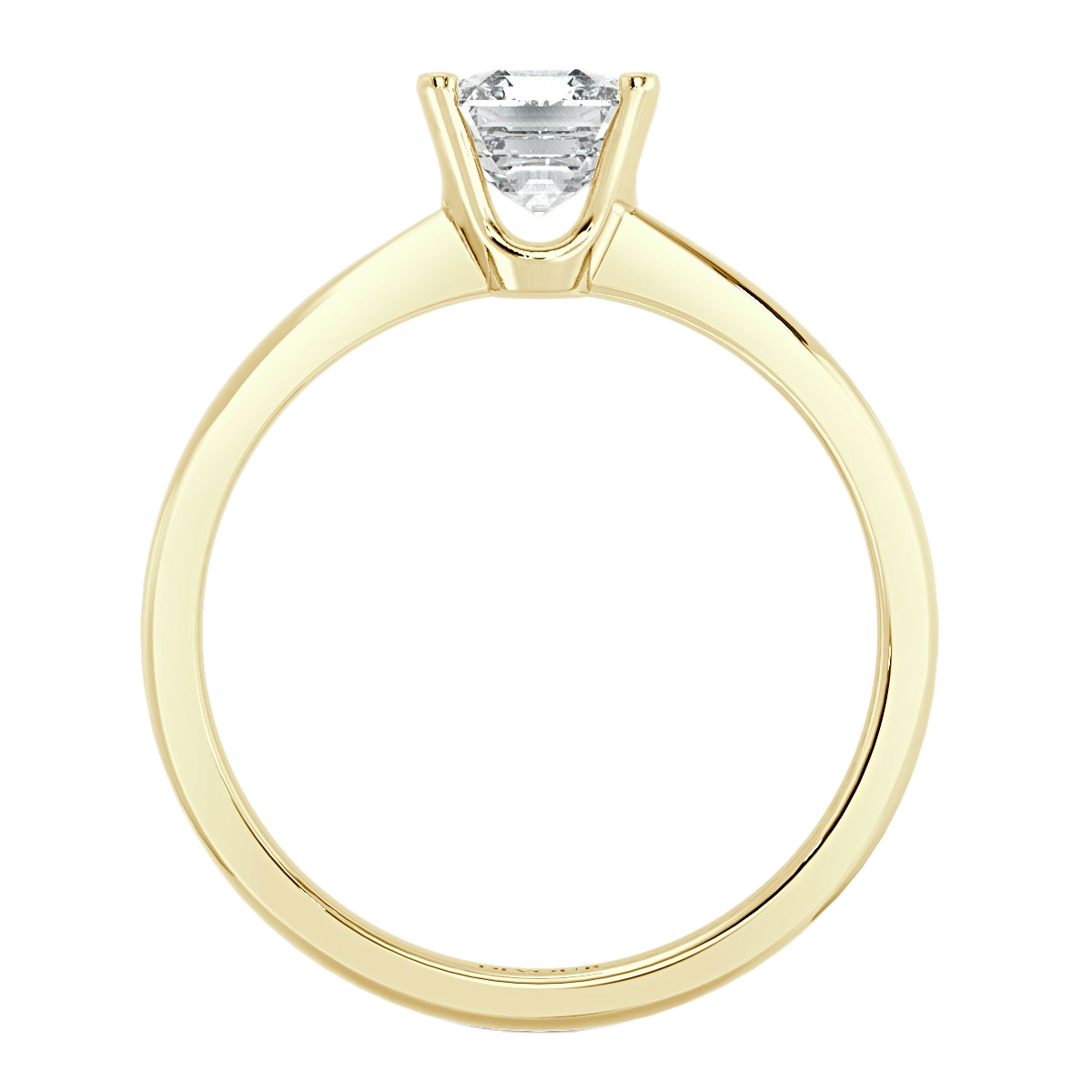 Tappered Band Asscher diamond Solitaire Ring