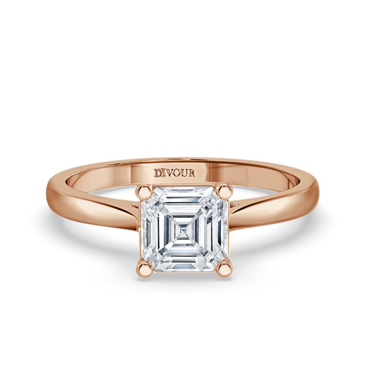 Classic Diamond Asscher Solitaire Ring