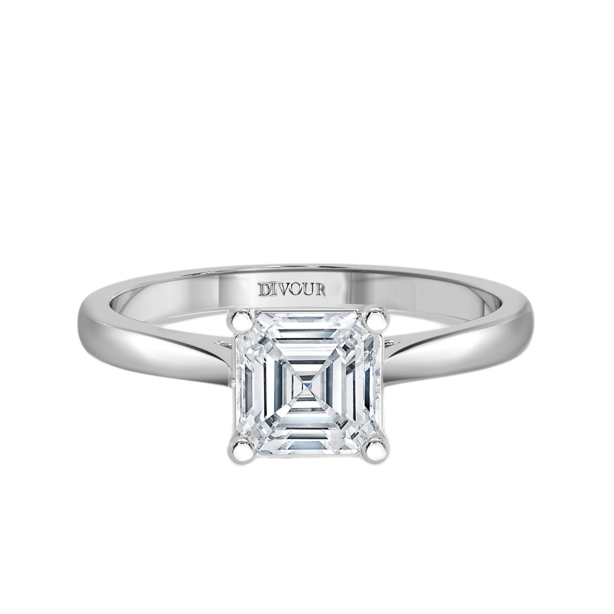 Classic Diamond Asscher Solitaire Ring