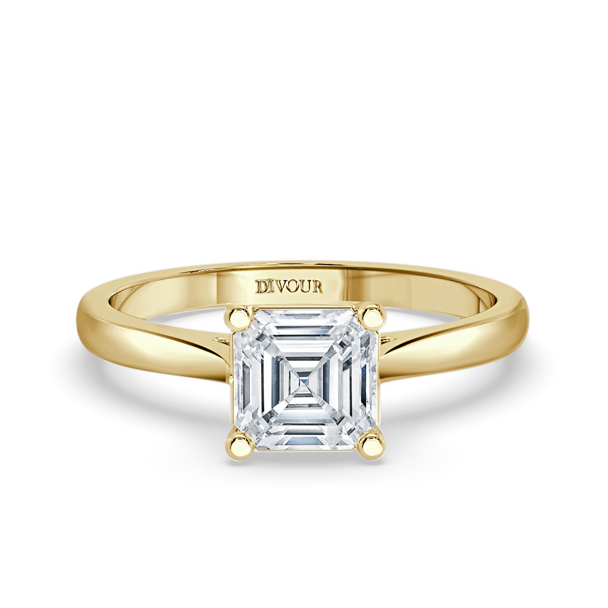 Classic Diamond Asscher Solitaire Ring