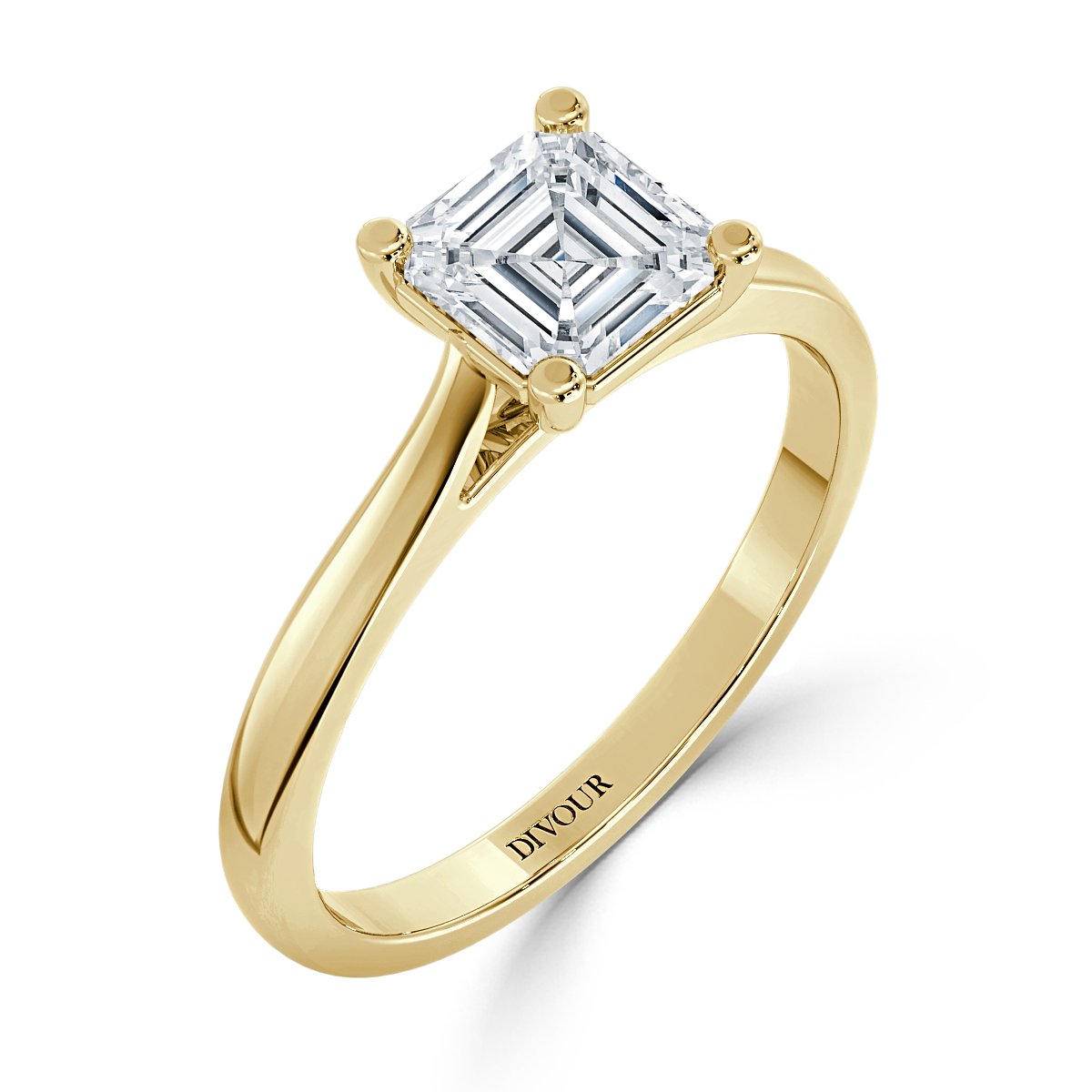 Classic Diamond Asscher Solitaire Ring