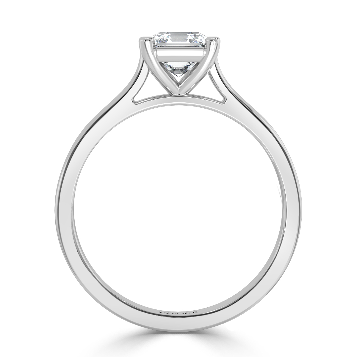 Classic Diamond Asscher Solitaire Ring