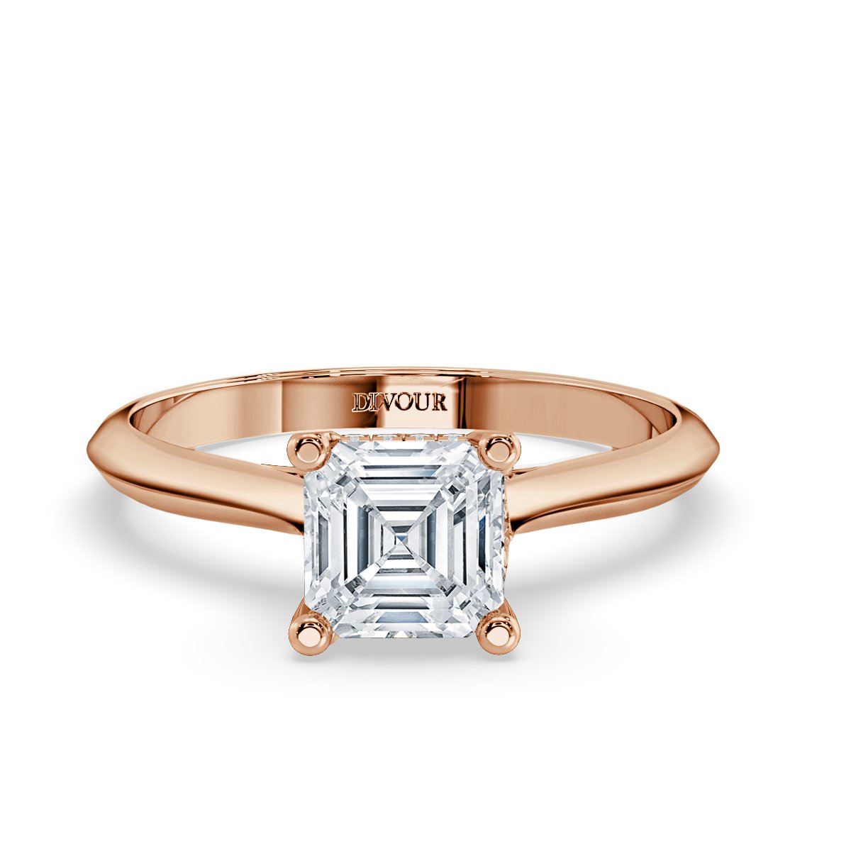 Ascher Diamond Castle  Solitaire Ring