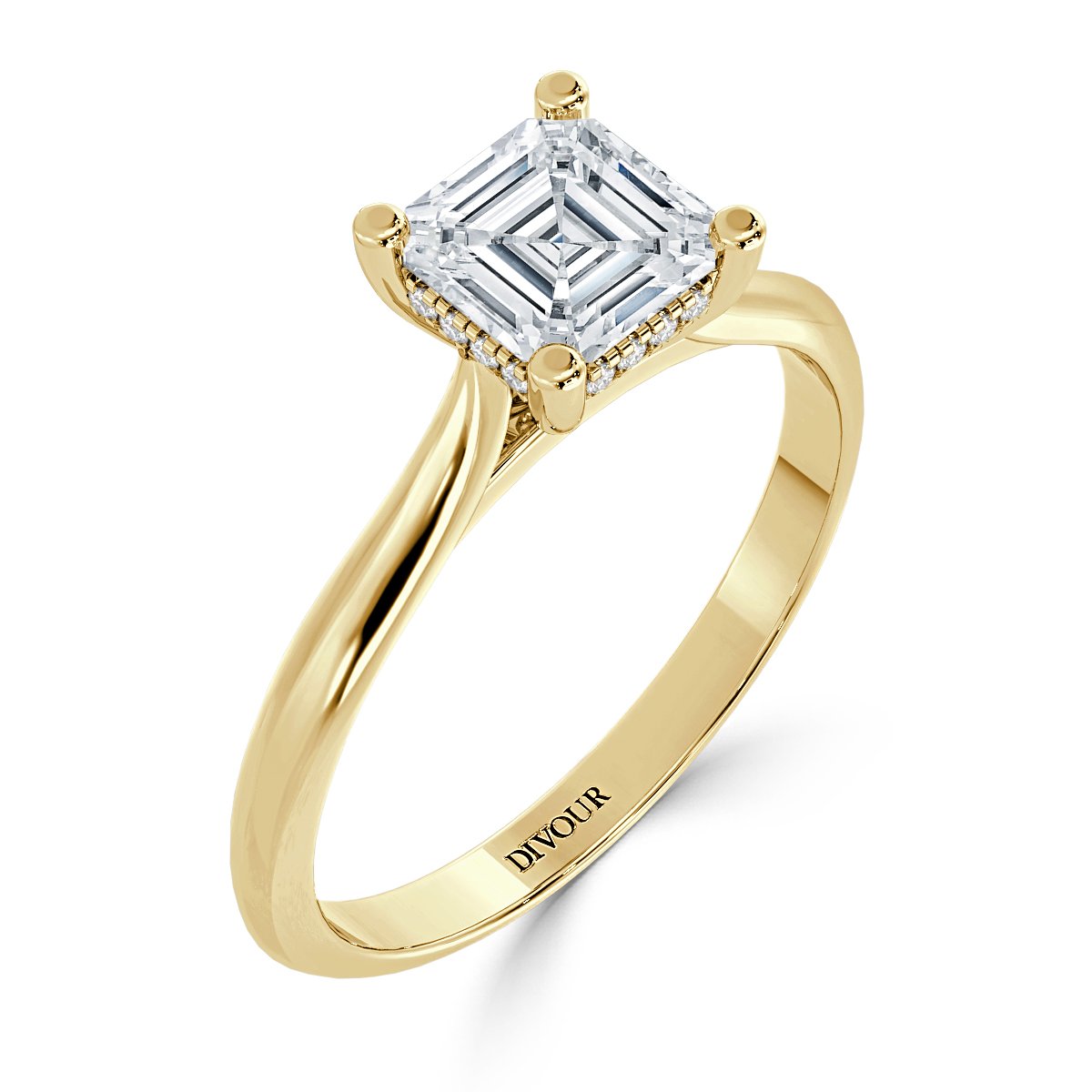 Ascher Diamond Castle  Solitaire Ring