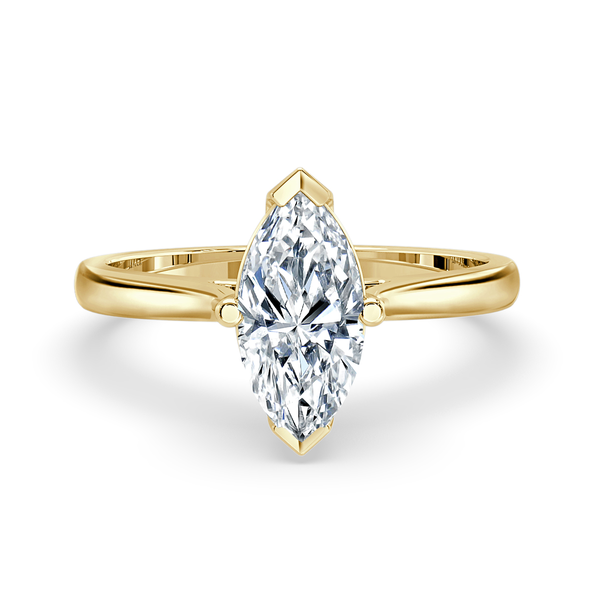 Taper Band Marquise  Diamond Solitaire Ring