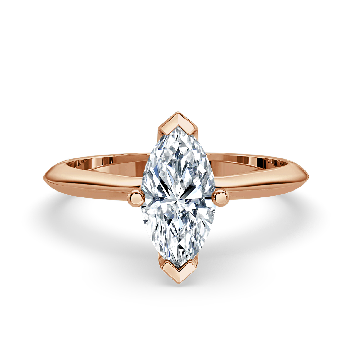 Marquise Diamond Castle Solitaire Ring