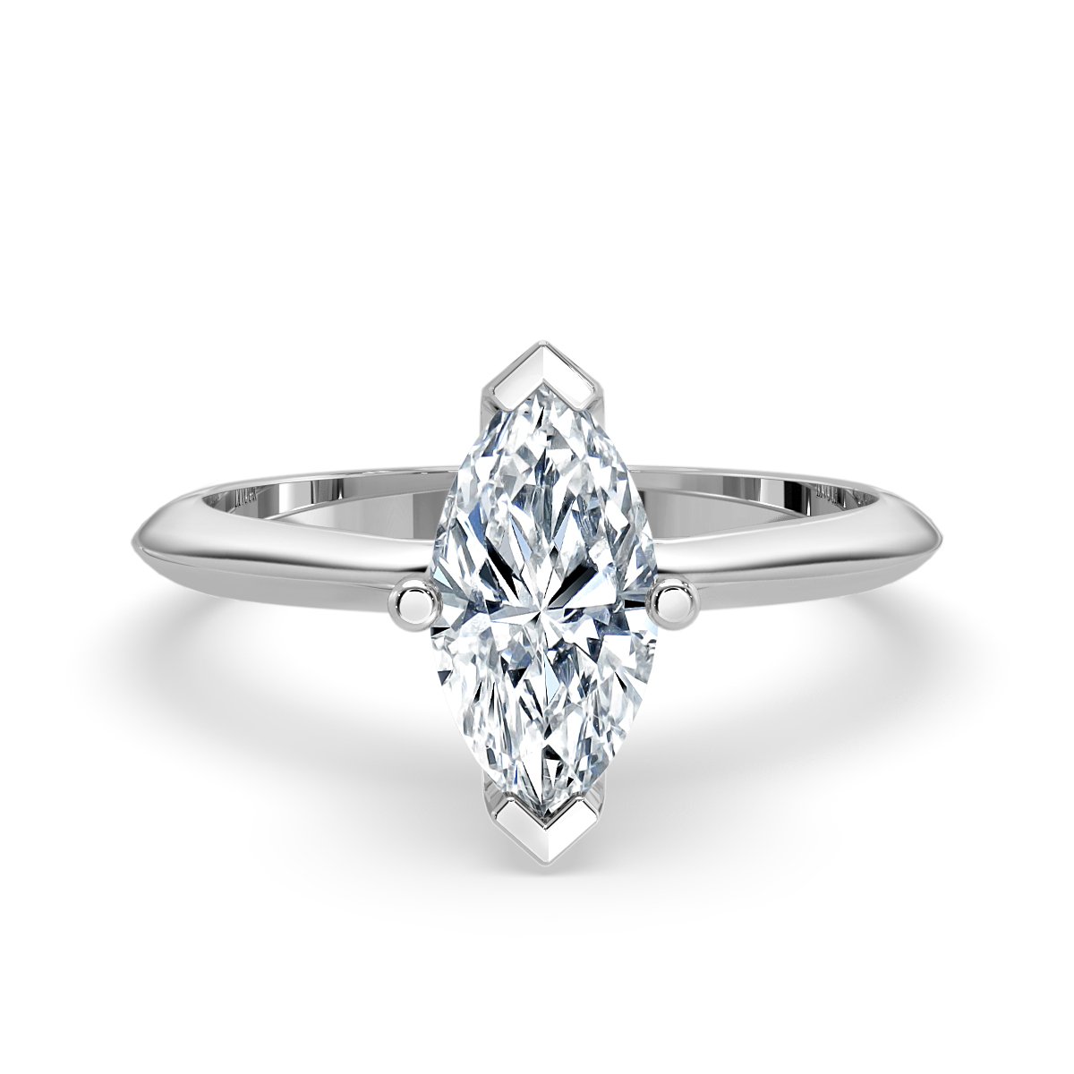 Marquise Diamond Castle Solitaire Ring