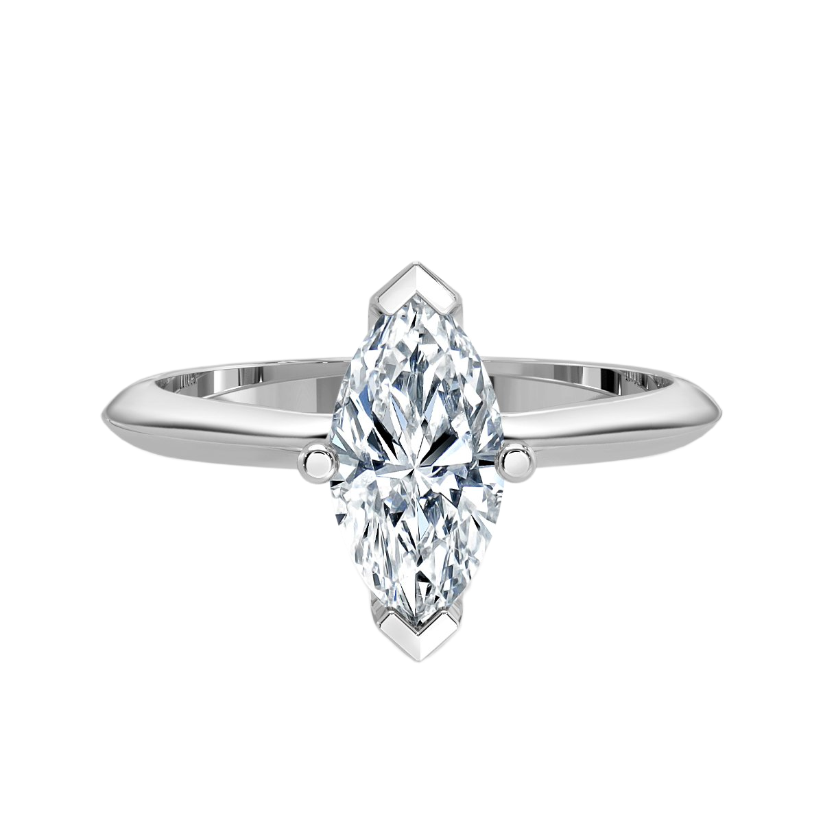 Marquise Diamond Castle Solitaire Ring