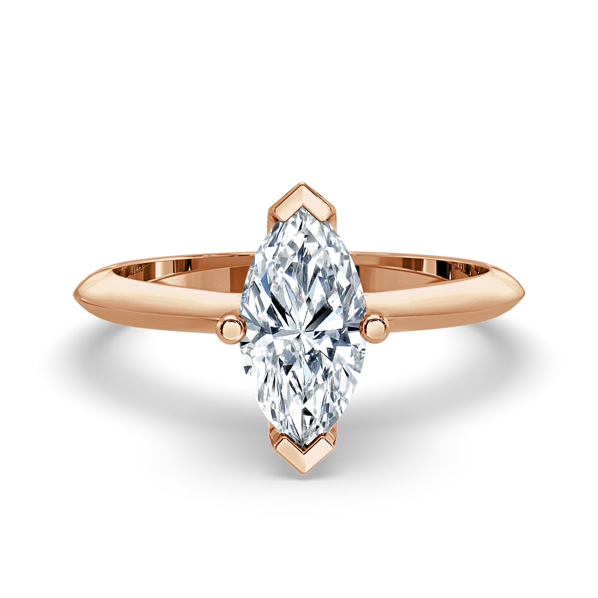 Marquise Diamond Bridge Solitaire Ring