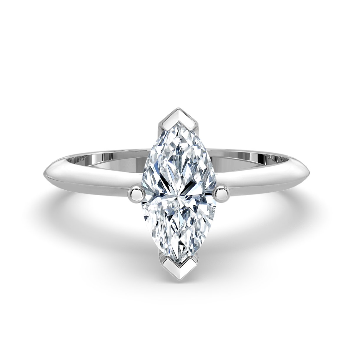 Marquise Diamond Bridge Solitaire Ring