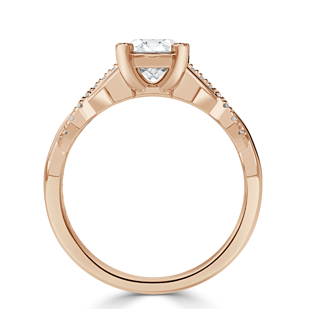 Twisted Round Diamond Engagement Ring