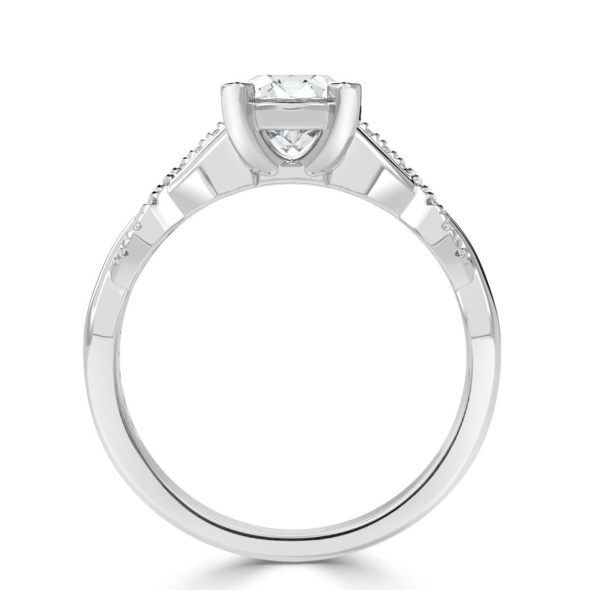 Twisted Round Diamond Engagement Ring
