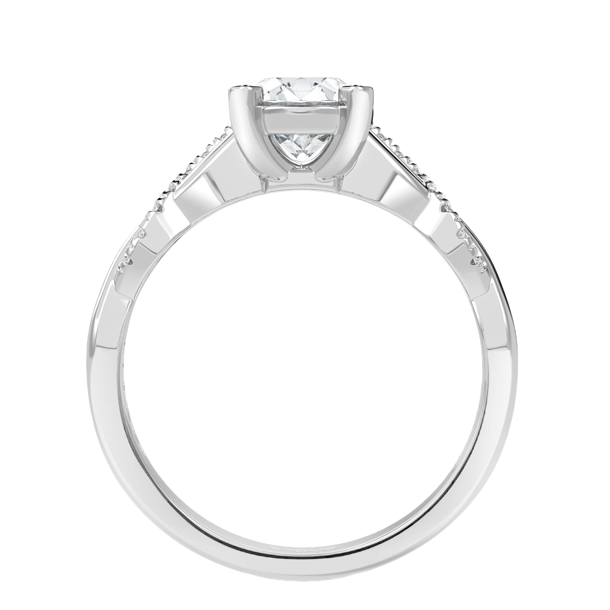 Twisted Round Diamond Engagement Ring