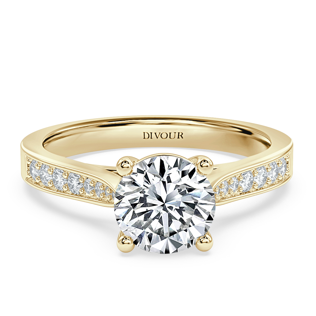Thread Set Round Diamond Engagement ring